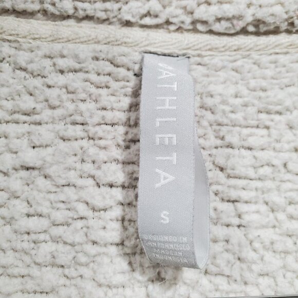 Athleta Tulus Sherpa Women's Half-Zip High Neck Pullover Sweater Cream S… - Picture 8 of 12